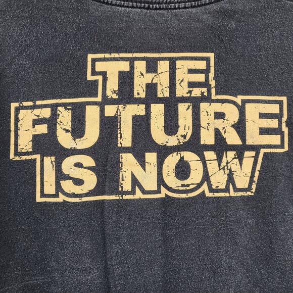 WWE NXT Old School Logo Black & Yellow Distressed Graphic T-shirt Men's Size XL - Picture 4 of 5